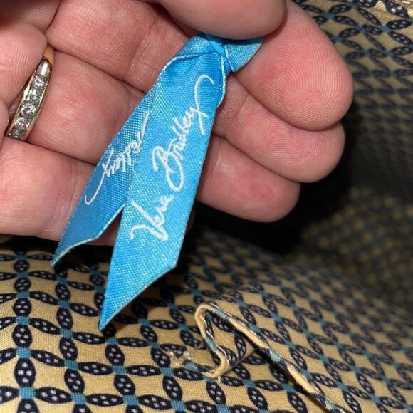 Vera Bradley Bali Blue & Hope Garden Structured Tiki Tote with Caning RARE - Picture 13 of 16